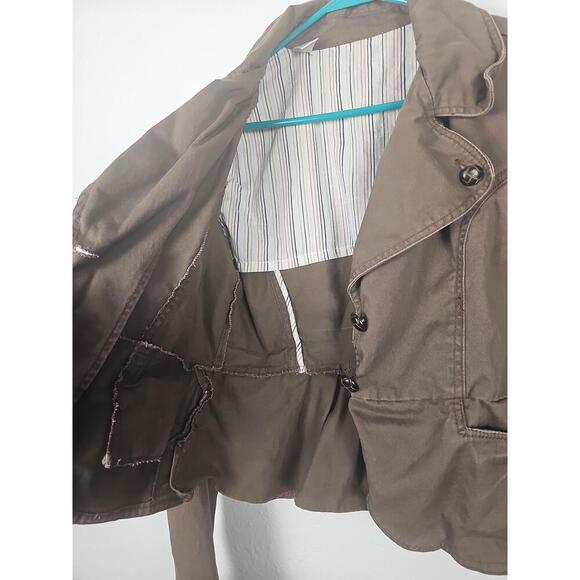 Nori Brown Women's Small/Medium Long Sleeve Buttoned Casual Blazer Jacket - Picture 3 of 7